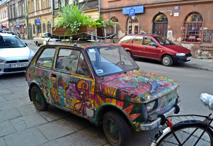Colorful car or mobile planter?